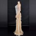 Glitter Sequin Mesh Fringe Bodycon Long Dress For Evening Party Performance Sleeveless Slit Gown Women's Clothing_ecoleips.com