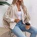 Elegant Women's Lace-Trimmed Baseball Jacket With Long Sleeves – Stylish & Comfortable Outerwear For Fall & Winter_ecoleips.com