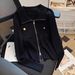 European And American Cross-border Sweater With A High-end Feel, Black Zippered Lapel Slim-fit Knitted Cardigan_ecoleips.com
