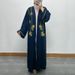F400 Middle East Dubai Women's Clothing Elegant Beaded Zipper Bat Sleeve Cardigan Robe In Stock Ethnic Style Embroidery_ecoleips.com