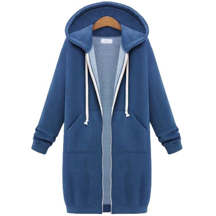 Women's Clothing Autumn And Winter Women's Clothing Mid Length Hooded Long Sleeved Sweatshirt Women's Winter Coat_ecoleips.com