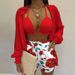 Women's Clothing New Sexy Three Piece Suit Autumn Beach Fashion Shorts Suit_ecoleips.com