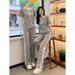 2026 Summer Super Stylish Casual Sports Outfit For Women, Trendy And Youthful, Lace Hooded Short-Sleeve Wide-Leg Pants_ecoleips.com