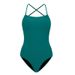 Aria Basics Cross-border European And American Retro Simple Solid Color Sexy Backless Cross Swimsuit For Women_ecoleips.com