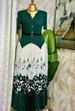 Women's Clothing Plus Size Clothes Two-Piece Set – Printed Patchwork Top & Flowy Skirt In Green/Orange/Black/Violet/Matcha/Blue (One Size Fits Most)_ecoleips.com