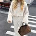 Women's Clothing Faux Fur Long Sleeve Coat For Women, Trendy Oversized Streetwear Jacket, Soft And Cozy Winter Outerwear, Elegant Beige Short Coat_ecoleips.com