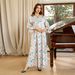 Luxury Dubai-Style Jalabiya – Embellished Rhinestone Robe With Floral Print (Light Pink, S-XXL) – Premium Polyester Modest Evening Dress_ecoleips.com