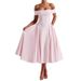 Elegant Off-Shoulder Dress | Solid Color Bodycon Dress For Women | Sexy & Chic Spring Outfit_ecoleips.com
