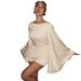 Summer New Arrival Women's Elegant Sexy Satin Back Hollow out Long Sleeve Dress European American High End Cross Border 2025_ecoleips.com