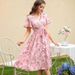 2025 Best-selling Spring/Summer Women's Fashionable Elegant Floral Dress On Cross-border European And American_ecoleips.com