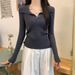 girl Polo Collar Knitted For Women 2025 Autumn Winter Slim Fit Inner Wear Drawstring Waist Design Sweater Base Shirt Top_ecoleips.com