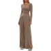 Women's Relaxed Wide-Leg Pants Set – Oversized T-Shirt & Flowy Trousers (XS-XL) – Polyester-Spandex Lounge Wear For Casual & Work From Home_ecoleips.com