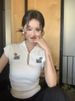 Tmall Douyin High-Quality Chinese-Style Buttoned Short-Sleeve T-Shirt For Women, Summer 2026 New Niche Slim-Fit Top_ecoleips.com