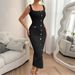 Women Temperament Elegant Button Front Slim Fit Bodycon Long Maxi Dress Daily Party Wear_ecoleips.com