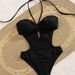 Elegant Cutout Back-Tie One-Piece Swimsuit For Women – Breathable Polyester-Spandex Blend, Comfortable & Stylish For Swimming & Beach_ecoleips.com