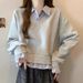 American-style Two-piece Short Sweatshirt For Women, Spring 2026, Plus Size, Loose Fit, College Style, Slimming_ecoleips.com