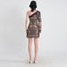 Women's Clothing Spring New Printed Heavy Beaded One shoulder A line Skirt Retro Style Small Long Sleeve Dress_ecoleips.com