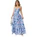 Women's Fashion Floral Print French Style Halter Maxi Dress – Casual Boho Summer Gown_ecoleips.com