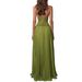 New Women's Sexy Halter Neck Backless Low Waist Pleated Suspender Dress Low Neck Line Suspender Dress_ecoleips.com