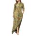 Women's Casual Long Dress Printed Lapel Button Detail Style Fashion Wish_ecoleips.com
