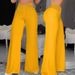 2024 Women's Hollow Cross Waisted Pants With Commuting Style, Micro Flared Pants, High Waist, Casual Wide Legs_ecoleips.com