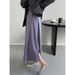 Elegant Satin High-Waist Mermaid Skirt - Flowy Tailored Fit, Slimming Mid-Length Pencil Skirt For Women_ecoleips.com