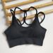 New European And American Seamless Knitted Sports Bra With Ribbed Back, Yoga Underwear, Breathable Running Fitness Tank_ecoleips.com