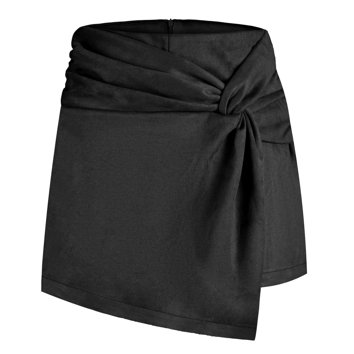Cross-border Women's Clothing Skort Suede Twisted Pleated European And American Style Irregular Skirt-pants_ecoleips.com