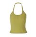 Women's Ribbed Halter Neck Sleeveless Crop Top Stretchy Bodycon Casual Streetwear Basic Tee Summer Fashion_ecoleips.com