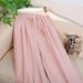 Suitable For All Seasons 2791 Tencel Washed Linen Draped High Waist Slimming Straight Scythe Narrow Wide Leg Covering Flesh Nine Points Pants_ecoleips.com