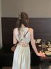 Elegant Backless Neckline Strapless Summer Dress Women's Waist-Cinching Beach Vacation Sleeveless Beach Skirt_ecoleips.com