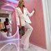 Women’s Clothing New Fashion Three Dimensional Hollow Beaded DJ Flower Mesh Fashion Slim Sexy Suit Two Piece Set_ecoleips.com