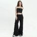 Suitable For All Seasons Drawstring Adjustable American Style Thin Cargo High Street Loose Sweatpants Quick-Dry Slimming Flared Casual Pants For_ecoleips.com