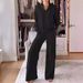 Women's Clothing New Casual V Neck Long Sleeved Loose Top Wide Leg Pants Two Piece Set_ecoleips.com