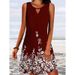 2023 Spring/Summer Bestseller European And American New Loose-Fit Printed Long-Sleeve Floral Sleeveless Dress For_ecoleips.com