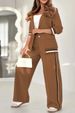 Women’s Clothing Fashion New Solid Color Temperament Commuting Ribbed 2 Piece Suit_ecoleips.com