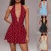 Women's Sleeveless Halter Neck V Neck Polka Dot Print Backless Short Dress Autumn Hot Selling Cross Border Wholesale 2026_ecoleips.com