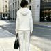Women's Minimalist Style Hooded Sweatshirt And Trousers Set Spring Autumn Side Stripe Design 2043 Print Cross Border Fashion_ecoleips.com