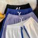 Women's Clothing Waffle Label Casual Sports Shorts For Women Summer New Loose Versatile High Waist Slim Wide Leg Straight Pants_ecoleips.com