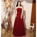 Toast Dress Bride 2025 New Long Wine Red Wedding Evening Dress Sexy Tube Top Atmospheric Satin Slim Female_ecoleips.com