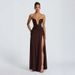 Elegant Long Dress For Women Goddess-Like Strapless Pleated High Slit Flowing Gown Independent Website_ecoleips.com