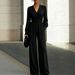 Women's Slim Fit V Neck Jumpsuit Solid Color Wide Leg Fall Winter Irregular Waist Jumpsuits And Rompers_ecoleips.com