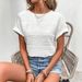 Women's round Neck Ribbed T-Shirt Short Sleeve Loose Fit Slimming Casual Knit Top European American Style Summer Versatile_ecoleips.com
