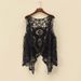 Women's Summer Lace Kimono Cover-Up – Sleeveless Sheer Mesh Beach Wrap, Boho Chic Sun Protection Shawl For Swimsuits & Dresses_ecoleips.com