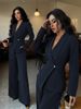 ZOEVA European And American Women's Suit Temperament Fashion Long-sleeved Blazer Straight Pants Up And Down Two-piece Set_ecoleips.com