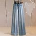 Women's Clothing Light Blue High Waist Wide Leg Jeans For Women Spring New Loose Straight Slim Drape Mopping Flared Pants_ecoleips.com