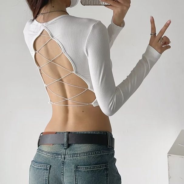 Aria Basics Aria Basics European And American Foreign Trade Dance Long Sleeve Crop Top Short Women's Running Yoga Wear Outdoor Sports T-Shirt_ecoleips.com