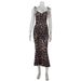Women's Clothing Women's Leopard Print Suspender Dress Sexy High Waist Slit Hip Long Skirt_ecoleips.com