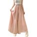 Suitable For All Seasons National Style Cotton Linen New Elastic High Waist Draped Casual Design Sense Niche Long Elegant Flowing Pants Skirt For_ecoleips.com