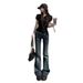 Women's Clothing Low Rise Flared Jeans American Style Sexy Design Tight Fitting Horseshoe Pants For Women Fall Collection_ecoleips.com